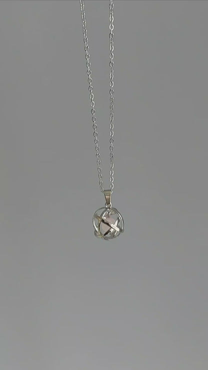 Collana Genesa con Quarzo Rosa