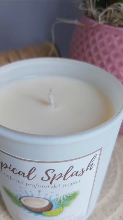 Candela Fatta a Mano "Tropical Splash" - Un tuffo nei profumi dei tropici