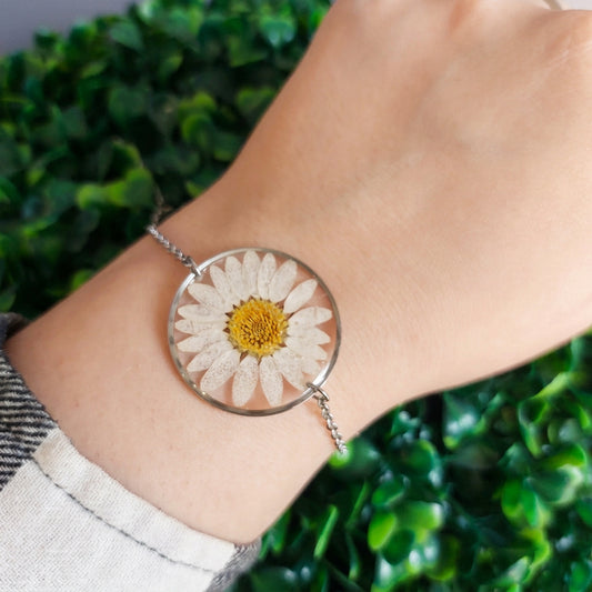 Bracciale Botanico con Margherita - Fatto a Mano