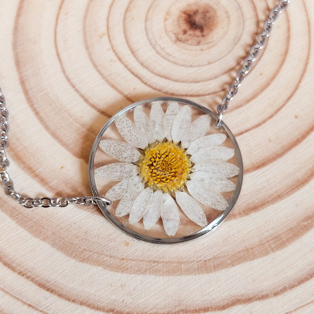 Bracciale Botanico con Margherita - Fatto a Mano