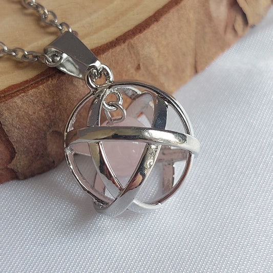 Collana Genesa con Quarzo Rosa
