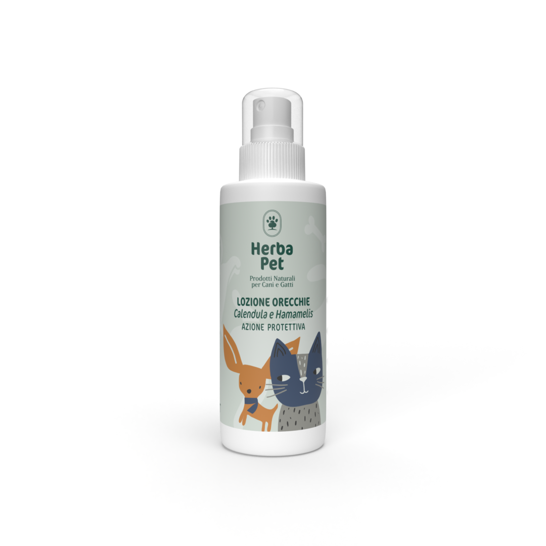 Lozione Orecchie Hamamelis e Calendula per Cani e Gatti - Herba Pet