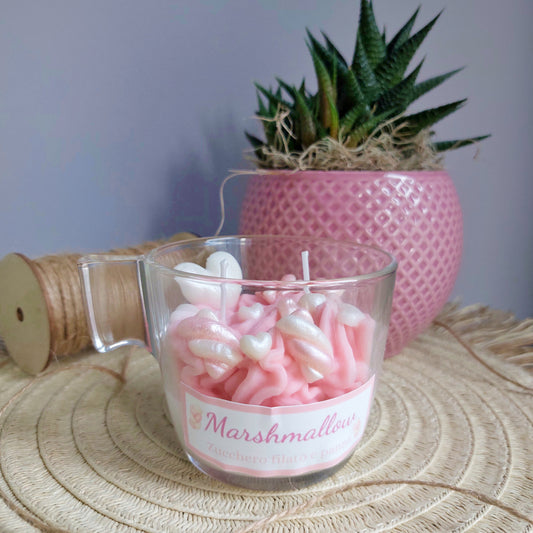 Candela Marshmallow - Fatta a mano in cera di soia