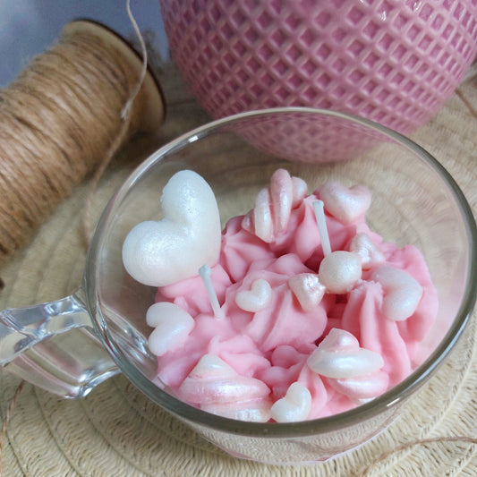 Candela Marshmallow - Fatta a mano in cera di soia