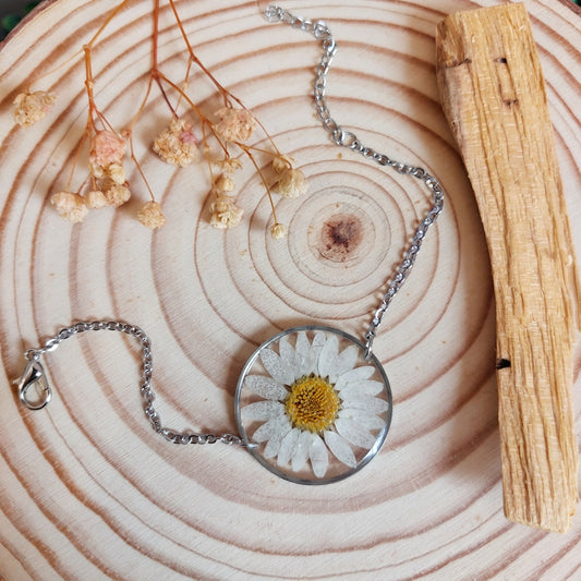Bracciale Botanico con Margherita - Fatto a Mano