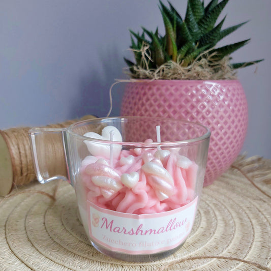 Candela Fatta a Mano Fior di Luna - Marshmallow