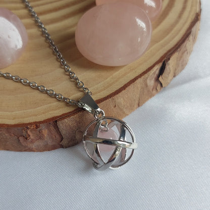 Collana Genesa con Quarzo Rosa
