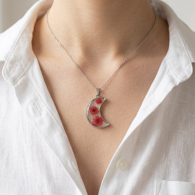 Collana Botanica con Fiori di Glixia e Carota Selvatica