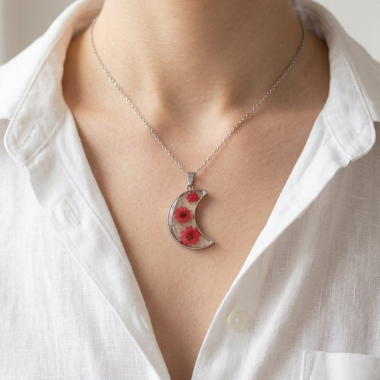 Collana Botanica con Fiori di Glixia e Carota Selvatica