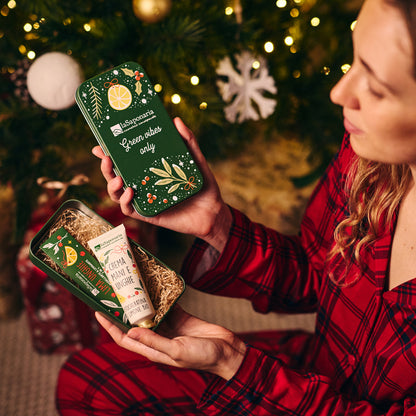 Scrigno "Bosco d'Inverno" - Crema mani Fitocheratina e Limone + Limetta - La Saponaria