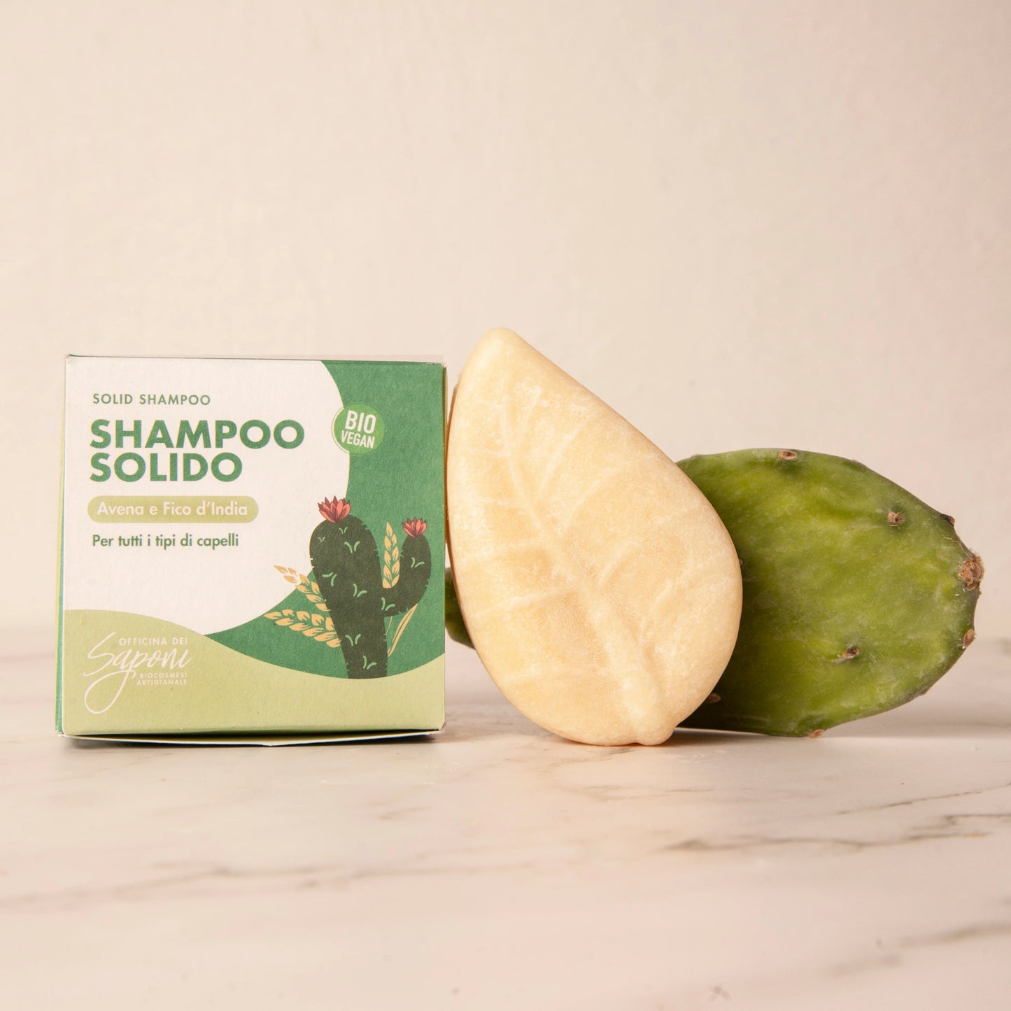 Shampoo solido Avena e Fico d'India per tutti i tipi di capelli - Officina dei Saponi