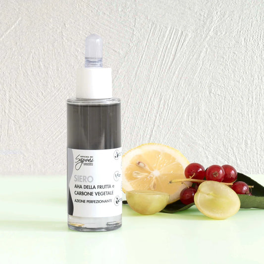 Siero AHA della Frutta e Carbone Vegetale Perfezionante - Officina dei Saponi